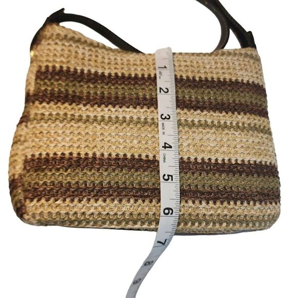 Charter Club Classics Women's Tan Snap Closure Striped Crossbody Bag - Picture 16 of 16